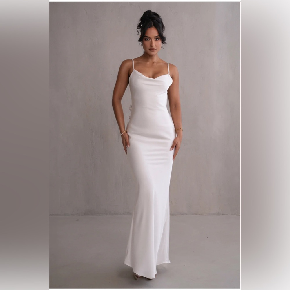 JLux Label Ivory Satin Gown